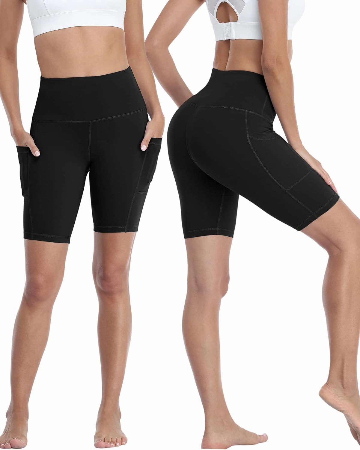 4 Pack Biker Shorts with Pockets for Women High Waist,Womens Athletic Workout Shorts for Summer
