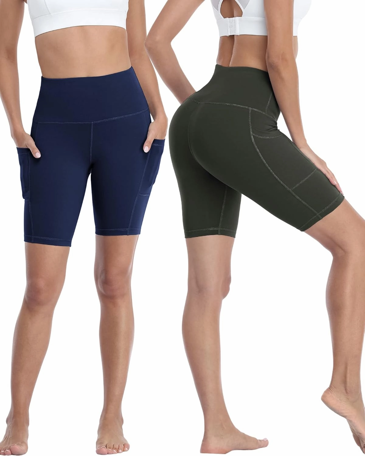 4 Pack Biker Shorts with Pockets for Women High Waist,Womens Athletic Workout Shorts for Summer