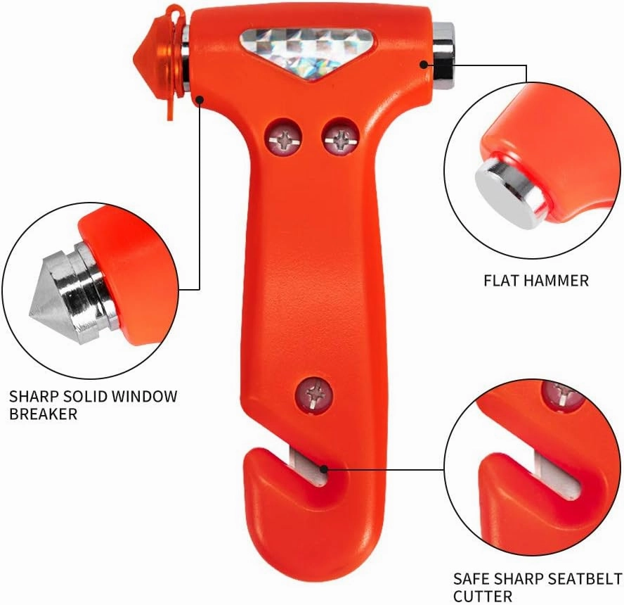 4-Pack Car Safety Hammer, Auto Emergency Escape Hammer with Window Breaker and Seat Belt Cutter, Striking Red Emergency Escape Tool for Car Accidents