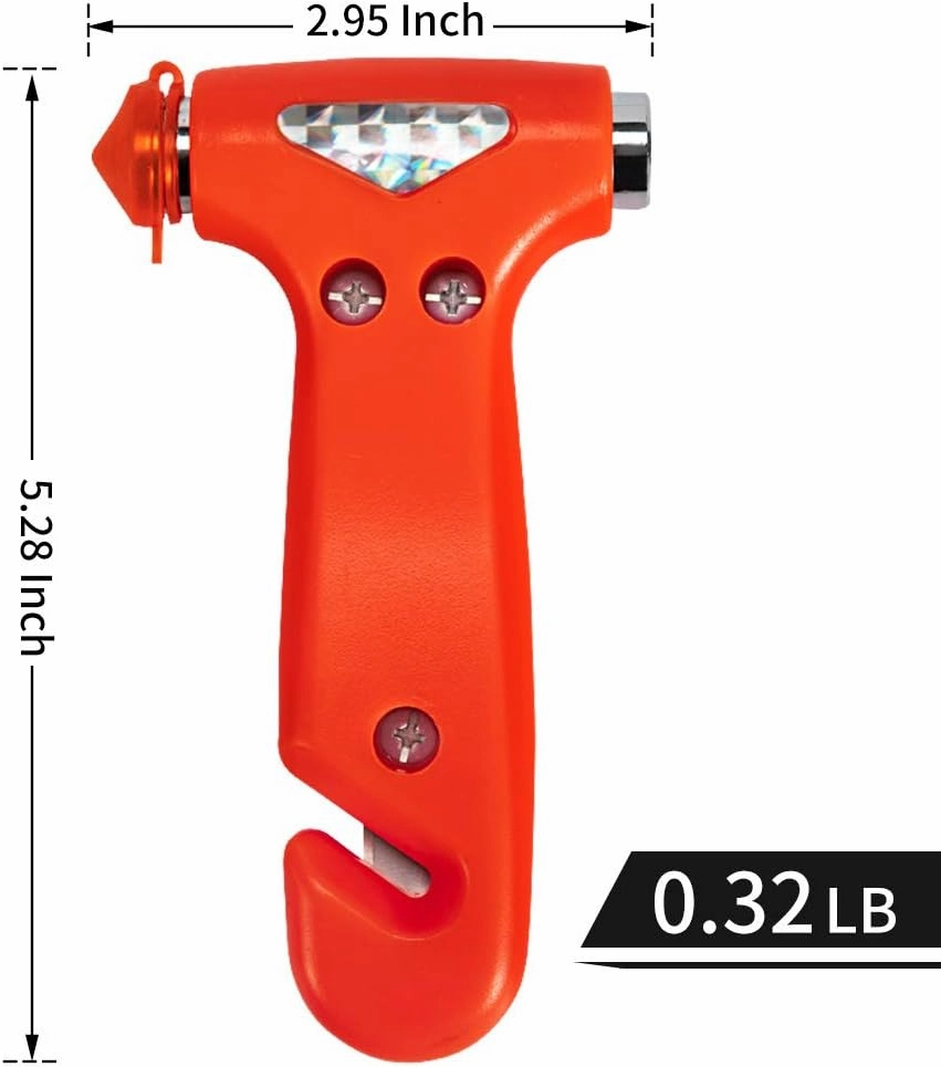 4-Pack Car Safety Hammer, Auto Emergency Escape Hammer with Window Breaker and Seat Belt Cutter, Striking Red Emergency Escape Tool for Car Accidents