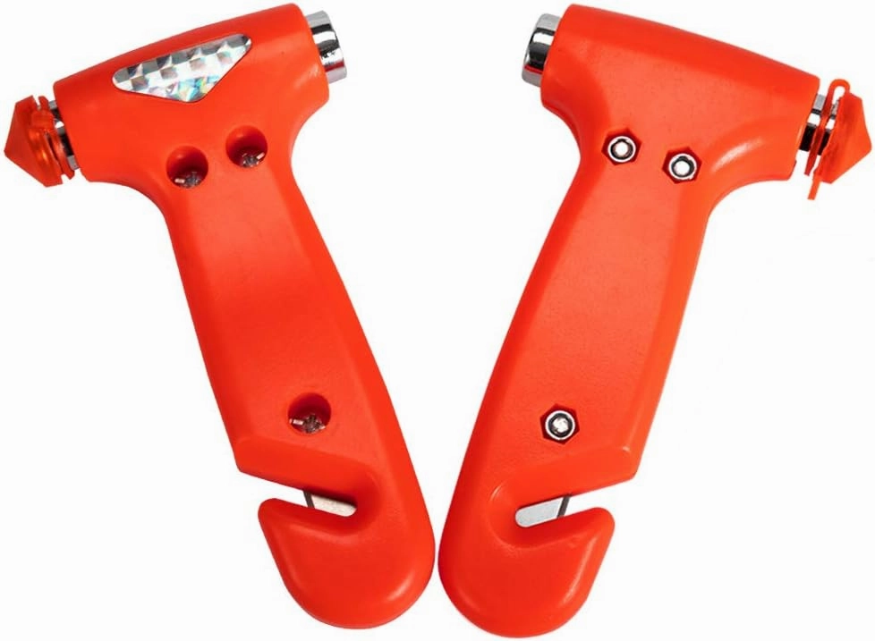 4-Pack Car Safety Hammer, Auto Emergency Escape Hammer with Window Breaker and Seat Belt Cutter, Striking Red Emergency Escape Tool for Car Accidents