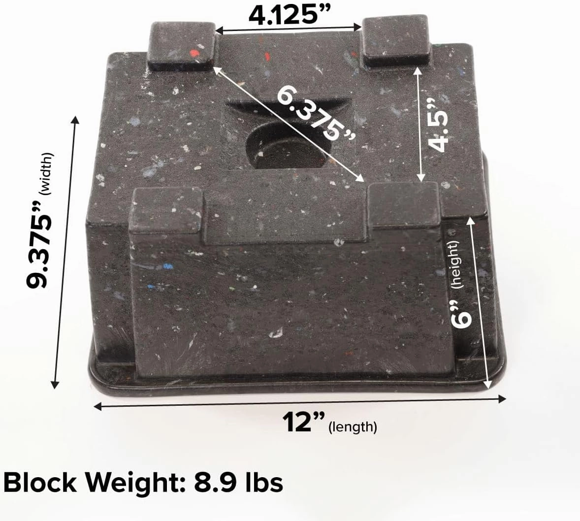 4-Pack OX BLOX Heavy Duty Trailer Jack Block - Made in USA RV Leveling Blocks - Supports Up to 10,000 lbs - RV Jack Blocks for Any Tongue Jack, Post, Foot, or Stabilizer (Round or Square)