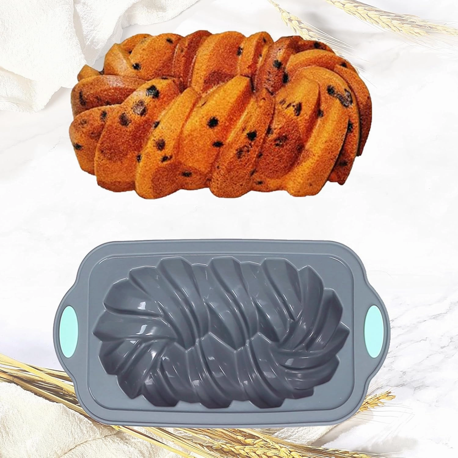 4 Piece Silicone Loaf Pan for Baking Bread, Non-Stick Kitchen Oven Bread Pan, Perfect for Banana Bread, Sandwich Bread, Pound Cake and Meatloaf, 4 Cups, Grey