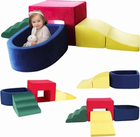4 Piece Velvet Installation-Free Toddler Climbing Toys for Indoor Use, Foam Climbing Blocks for Toddlers 1-3, Soft Play Climbing Set