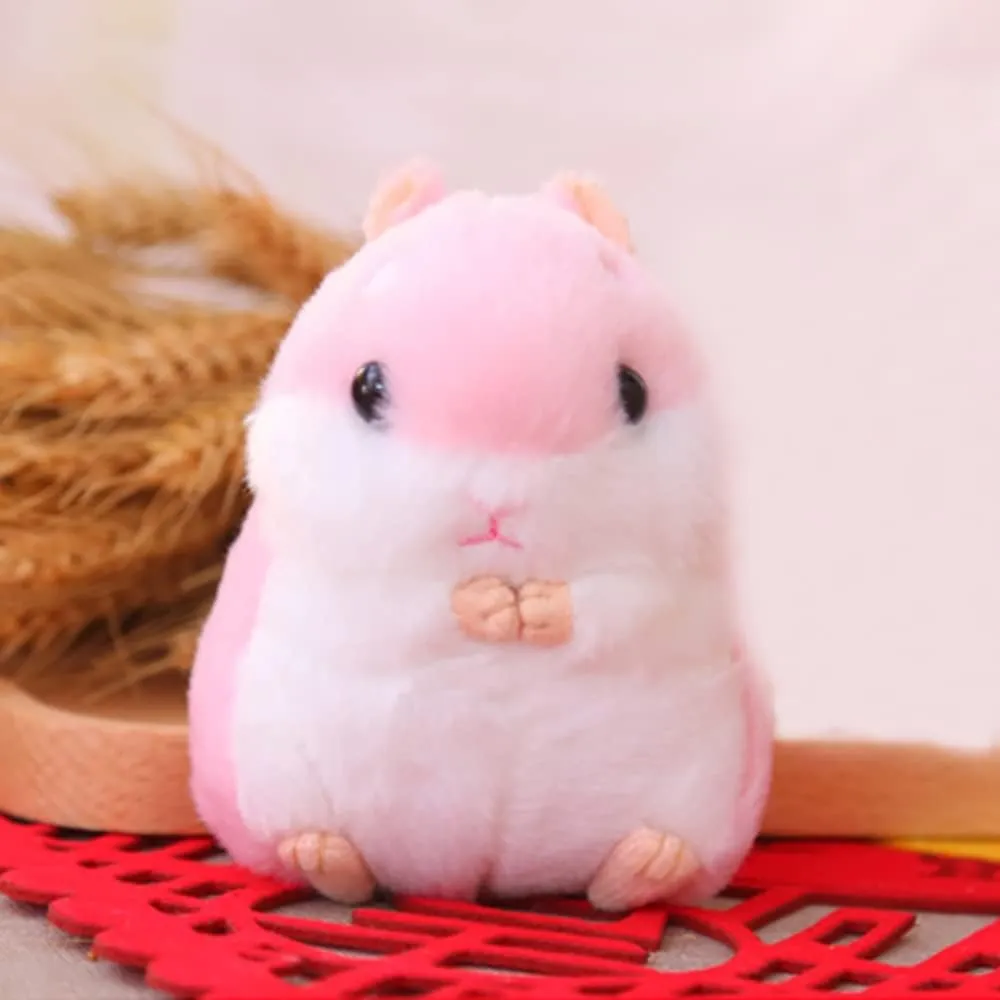 4pcs Cute Hamster Plush Keychain Backpack Pendant Stuffed Animals Keyring Handbag Charms Soft Backpack Accessory
