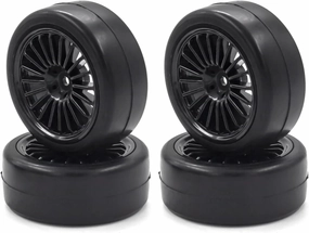 4PCS 1/10 RC Drift Tires 60mm Hard Tyre Smooth Tread for 1:10 RC Racing Car for HPI for HPS for Kyosho for Traxxas On Road Drifting Car Wheels