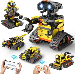 5 in1 Stem Robot Building Kit for Kids Ages 8-13, 688 PCS Remote & App Controlled Dinosaur Car Building Toys for Kids Science Learning, Birthday Gifts for 8 9 10 11 12  Years Old Boys Girls