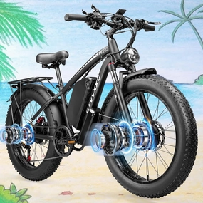 5000W Dual Motor Electric Bike for Adults - 52V 34Ah Fast Ebike with 45 MPH Max Speed for Men,Up to 100 Miles,24" Fat Tire Hydraulic Disc Brake Electric Bicycle,Off-Road Mountain Commuter E-Bike