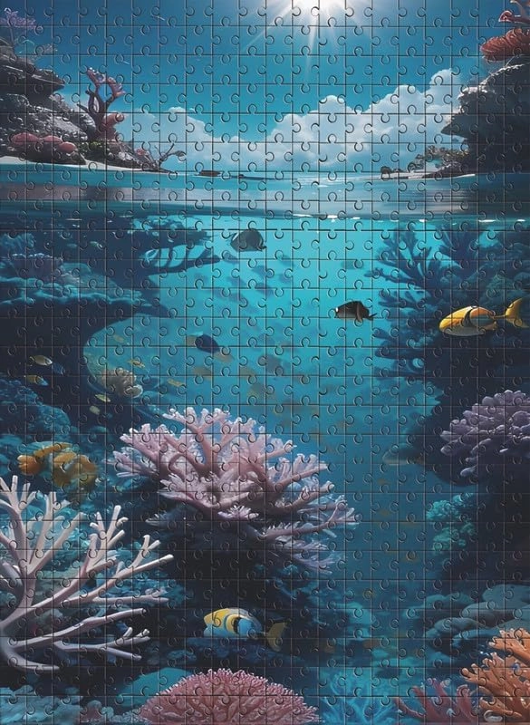 500 Piece Jigsaw Puzzle for Adults - Coral Fishes in Shallow Waters of The Sea Challenging Educational Game Fun Family Activities Puzzle Floor Props Kid Gift Unzip Toy Wooden Puzzles