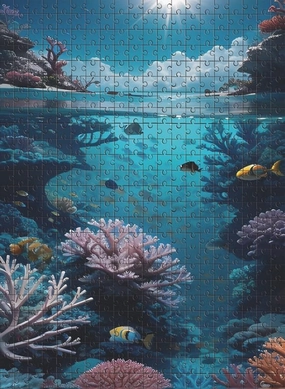500 Piece Jigsaw Puzzle for Adults - Coral Fishes in Shallow Waters of The Sea Challenging Educational Game Fun Family Activities Puzzle Floor Props Kid Gift Unzip Toy Wooden Puzzles