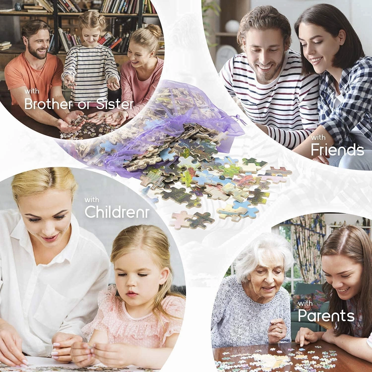 500 Piece Jigsaw Puzzle Lindberg Heilige Schutzengel Guardian Angel and Children Crossing Bridge Challenge Puzzles Educational Game for Adults Wooden Puzzles Nature Props Kid Gift Toy