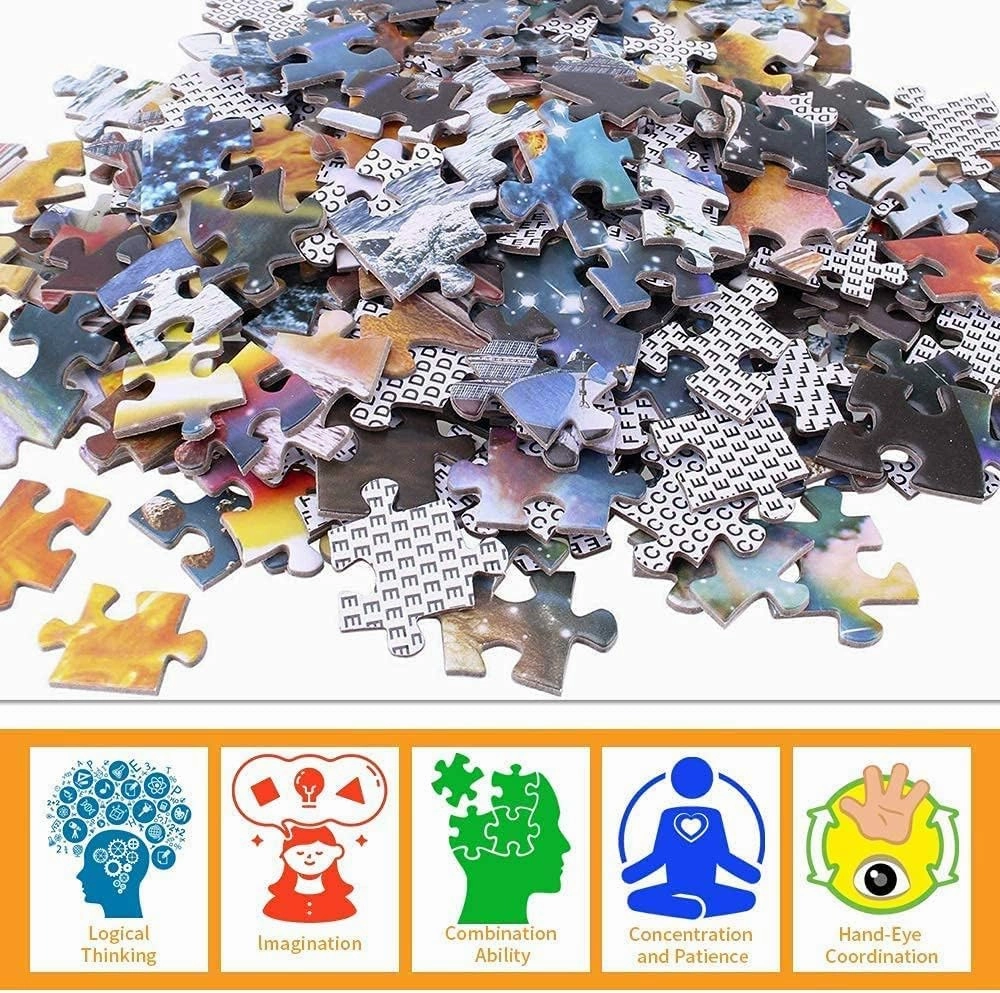 500 Piece Jigsaw Puzzle Lindberg Heilige Schutzengel Guardian Angel and Children Crossing Bridge Challenge Puzzles Educational Game for Adults Wooden Puzzles Nature Props Kid Gift Toy