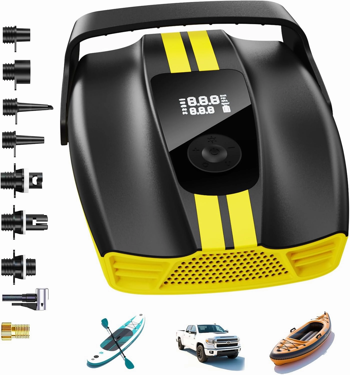 50PSI Paddle Board Pump Electric Portable, 10000mAh Sup Pump with Auto-Off,9 Modes Paddleboard Pump for Stand Up Paddle Board/Car/Kayak/Motorcycle/Bicycle
