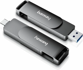 512GB Fast External SSD Flash Drive Up to 2000MB/s USB3.2 Gen2, Dual USB Drive USB A Type-C, 2-in-1 USB Memory Stick Solid State Thumb Drive for iPhone 15/16/Android/Windows/MacPC/Laptops