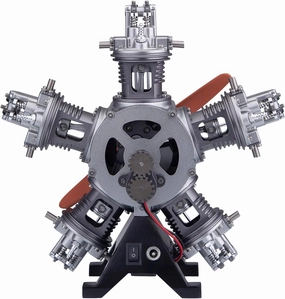 5-Cylinder Radial Engine Kits, 250 PCS 1/6 5-Cylinder Radial Aircraft Engine Simulation Electric Model for Aviation Enthusiasts