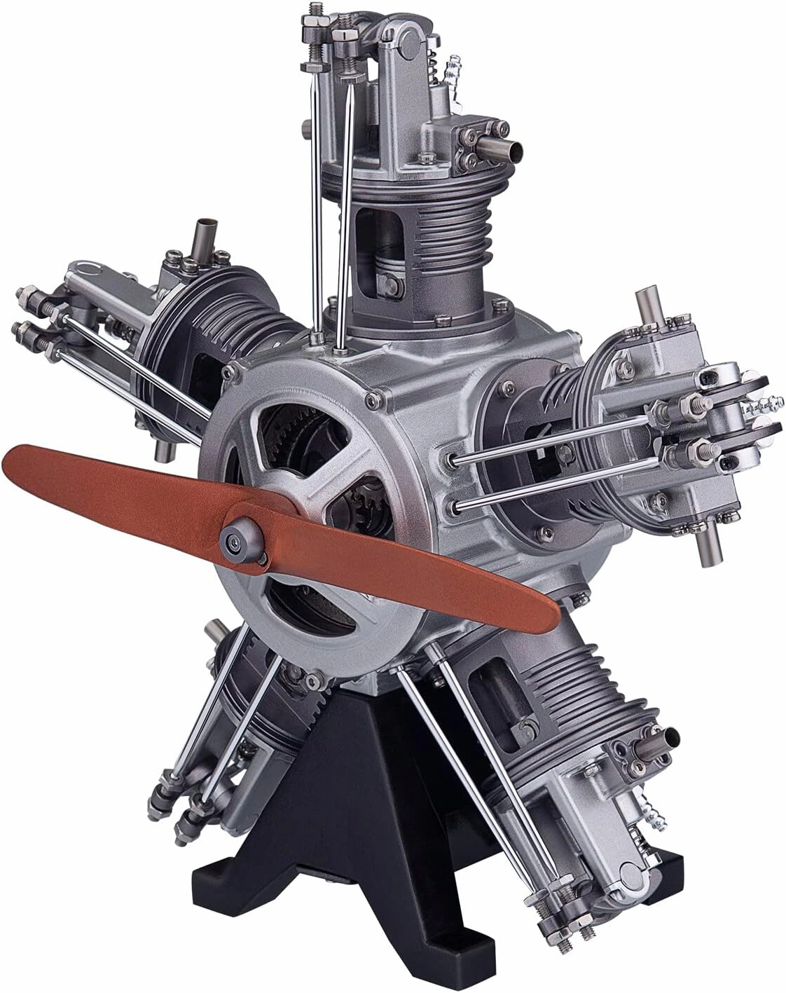 5-Cylinder Radial Engine Kits, 250 PCS 1/6 5-Cylinder Radial Aircraft Engine Simulation Electric Model for Aviation Enthusiasts