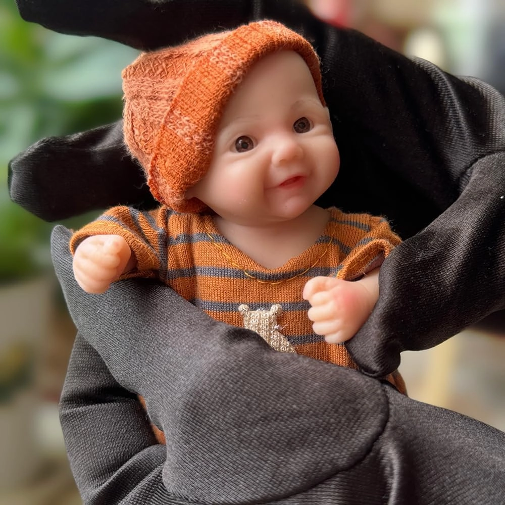 5inch Mini Palm Soft Full Body Silicone Reobrn Baby Doll Realistic Silicone Miniature Anatomically Correct Girl Doll