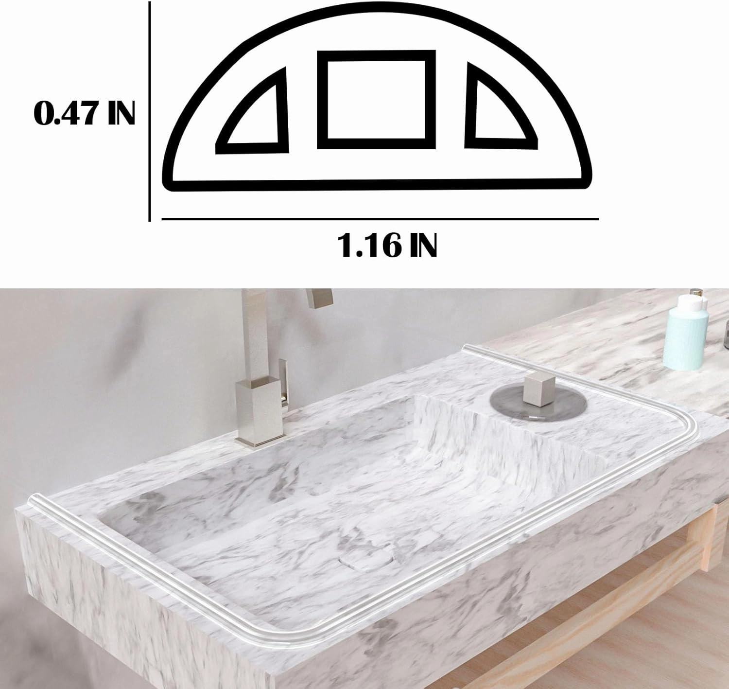 67" Shower Threshold Water Dam, Self-Adhesive Shower Barrier and Kitchen Water Stopper sealing Retention System Rubber Shower Guard Dam for Dry And Wet Separation Caulk Seal Strip Edge Trim