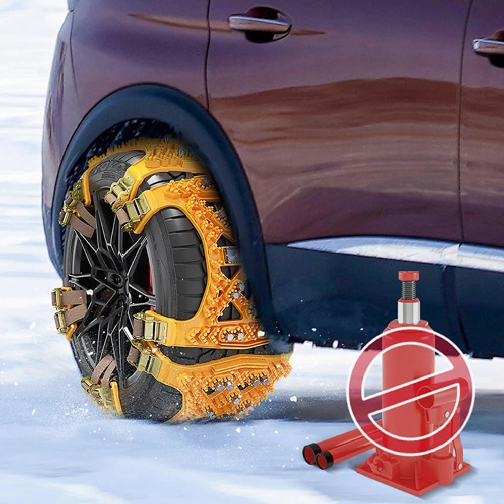 6pcs Car Snow Chains for Smart fortwo/Brabus fortwo C451 A451 Coupé Anti-Skid Protect Portable Tire Chains Universal Emergency Traction Snow Tyre Chains,Yellow
