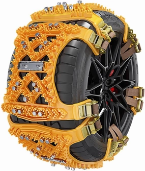 6pcs Car Snow Chains for Smart fortwo/Brabus fortwo C451 A451 Coupé Anti-Skid Protect Portable Tire Chains Universal Emergency Traction Snow Tyre Chains,Yellow