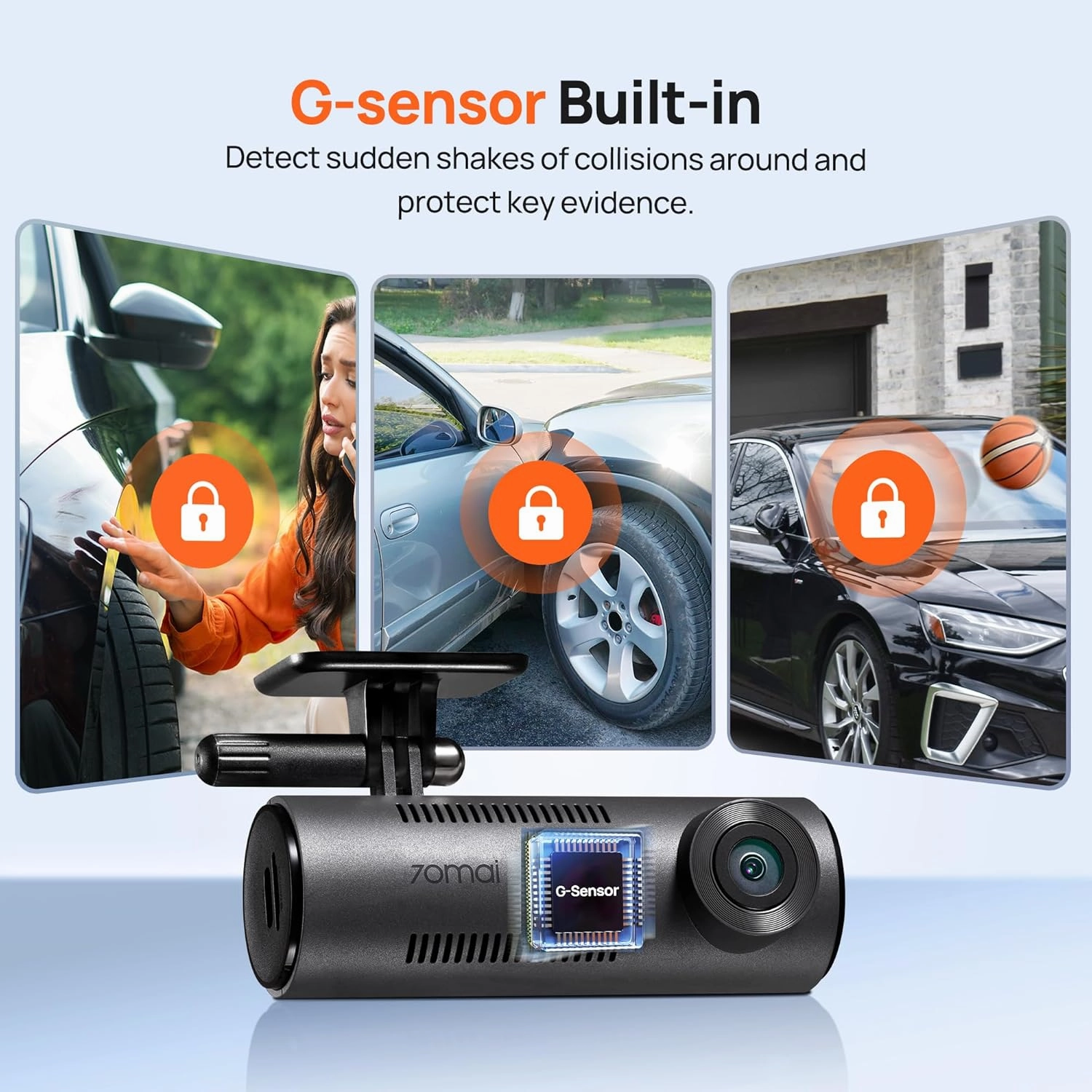 70mai Dash Cam M310, Dash Camera for Cars 1296P QHD, Smart Dash Cam Front Built in WiFi, 130° Wide-Angle FOV, WDR, Night Vision, iOS/Android Mobile App, Loop Recording, Parking Monitor, Time-Lapse