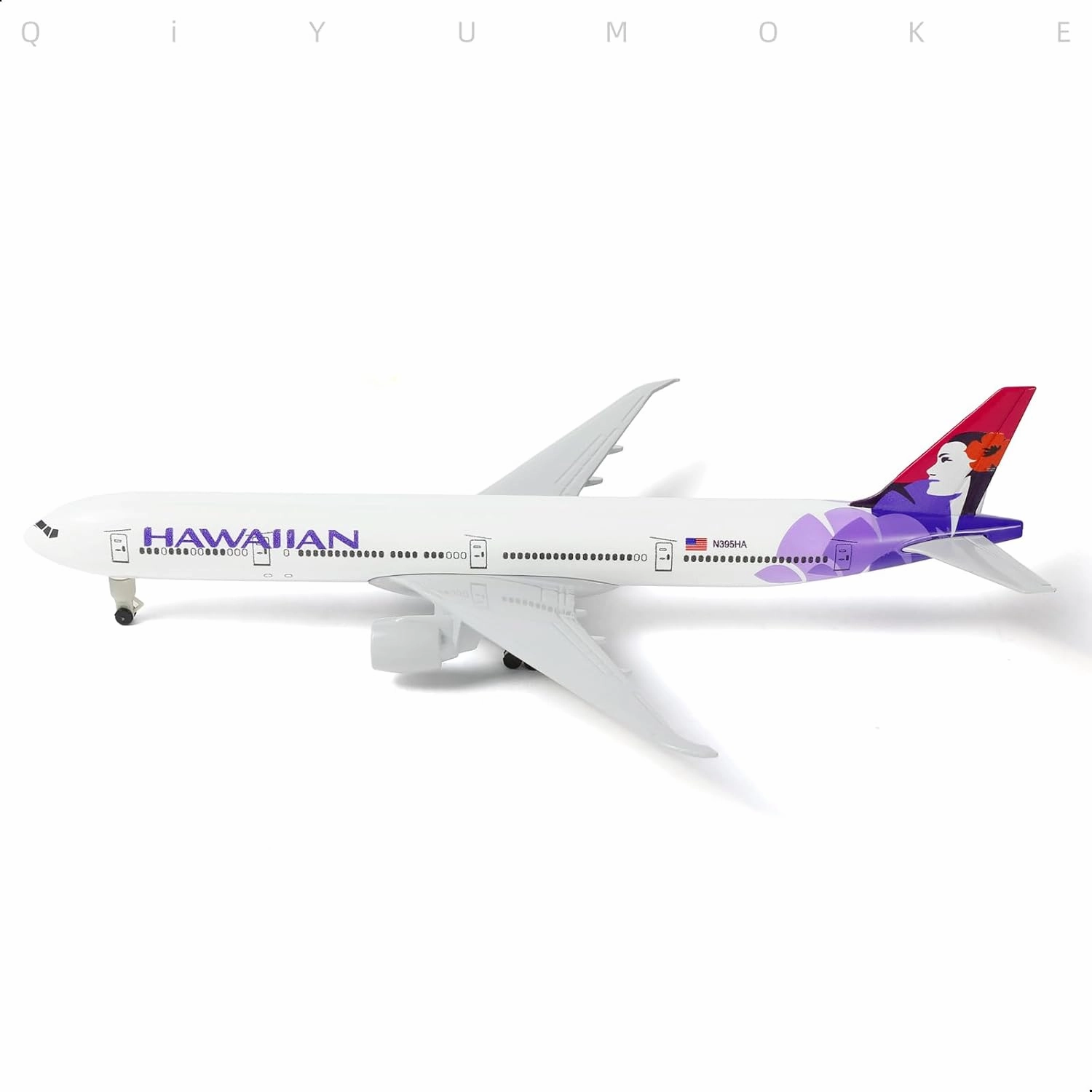 777 Hawaiian 1/300 Diecast Metal Airplane Model with Stand -777 Airplane Model for Adult with Stand (8.3 inches Long) Aviation Enthusiasts Gifts, Desktop Display Decorations