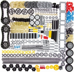 844Pcs Pins-Gears-Axles Set Compatible with mainbrands-Technical-Parts, Latest differentials Chain Link Connector Joints Tank Track Car-Wheels-Tires Shock-Absorber Steering Shaft