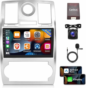 [2G 64G] Car Radio for Chrysler 300 2005 2006 2007 2008 2009 2010, Android 13 Touch Screen Stereo, Carplay/Android Auto/1080P/Hi-Fi Audio/Bluetooth   AHD Backup Camera   MIC