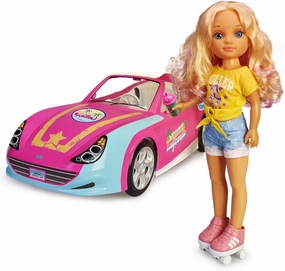A Day in California, Blonde Doll with Pink Highlights, Contains a Toy car with Moving Wheels and Trunk; Accessories, Skates and Smoothie, Toy for 3 Year olds, Famous (700015788)