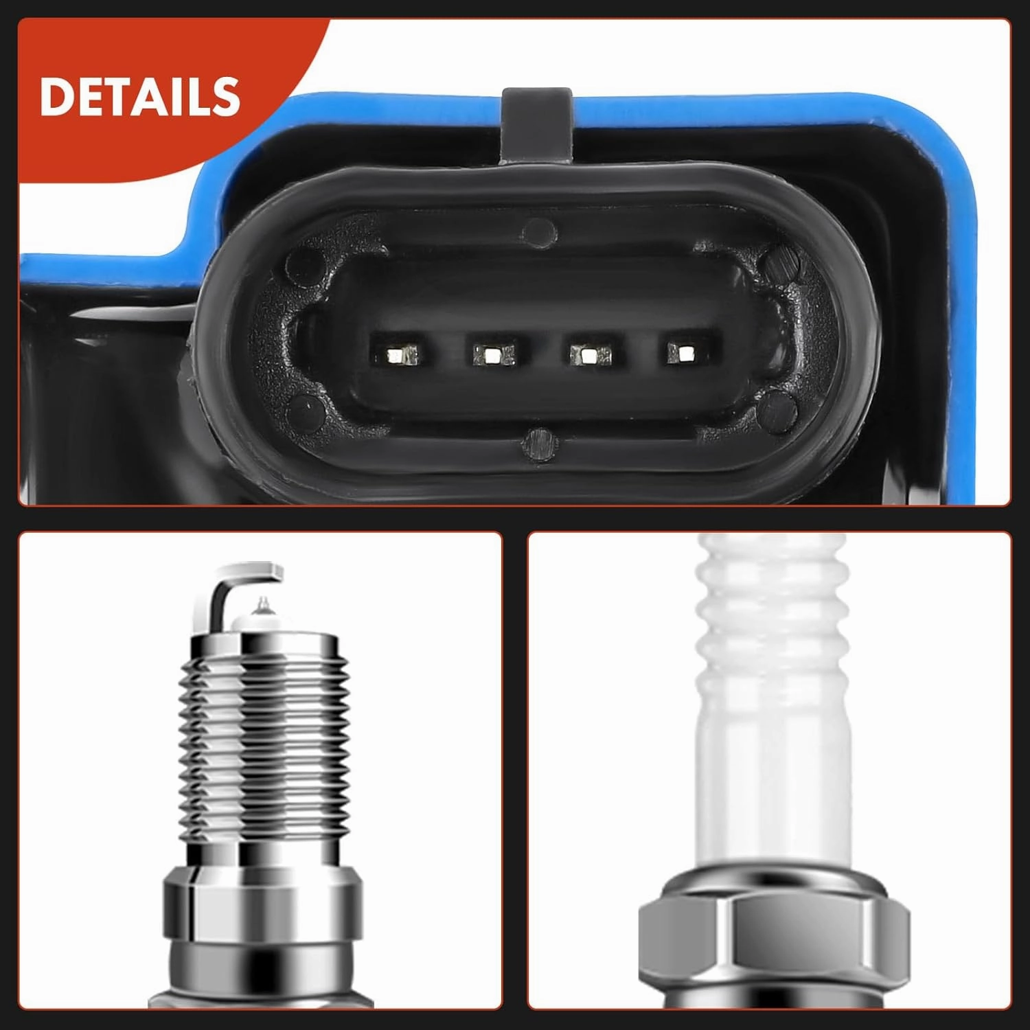 A-Premium Set of 8 (Blue) Ignition Coil Pack and Iridium Spark Plugs Compatible with Chevrolet Silverado GMC Sierra 1500 2500 Tahoe Yukon Buick Cadillac Hummer