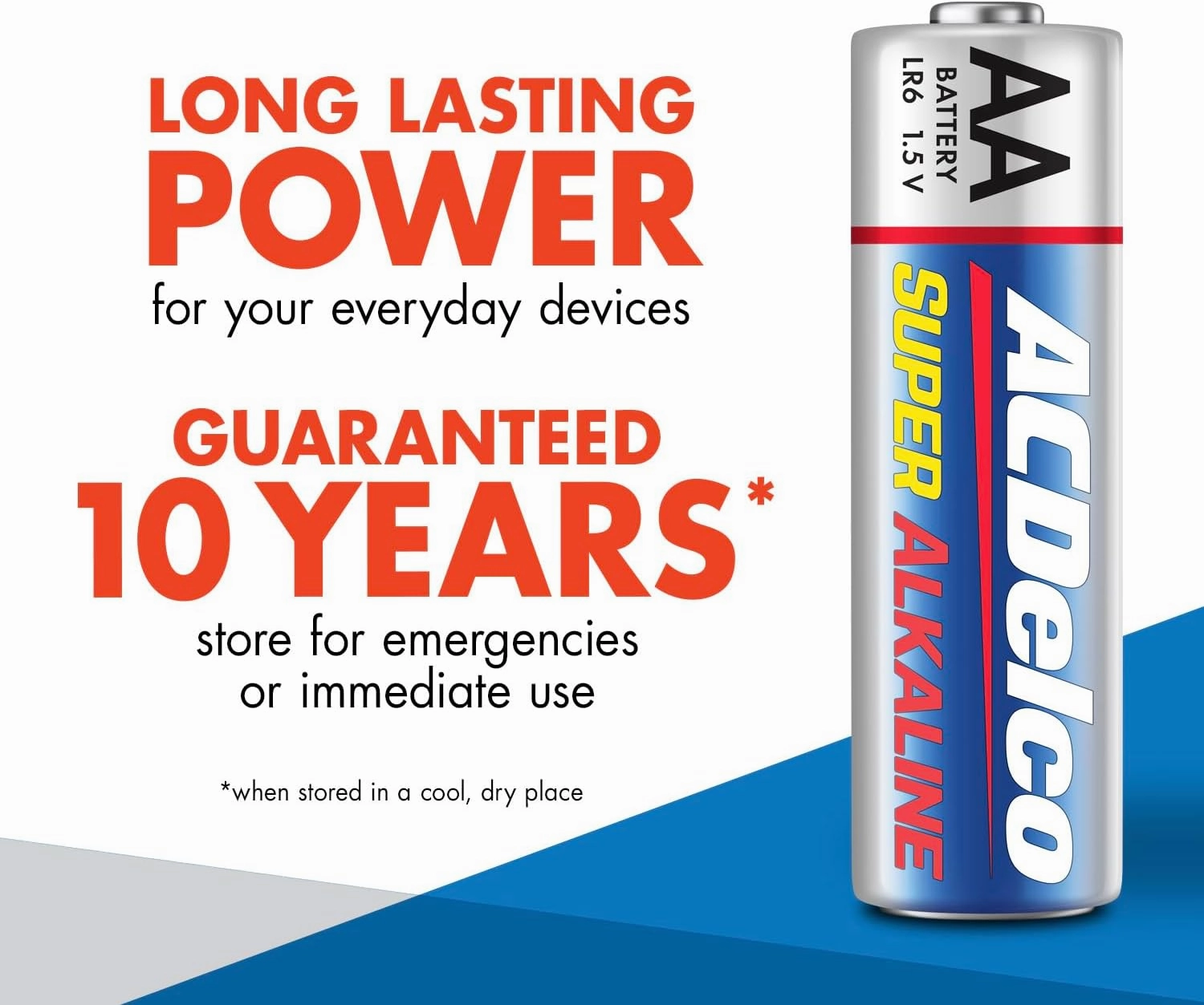 ACDelco 48-Count Double AA Batteries, Maximum Power Super Alkaline Battery, 10-Year Shelf Life, Reclosable Packaging