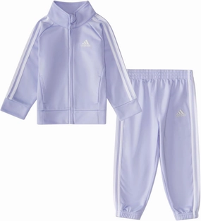 adidas Baby Girl's Zip Front Classic Tricot Jacket and Joggers Set