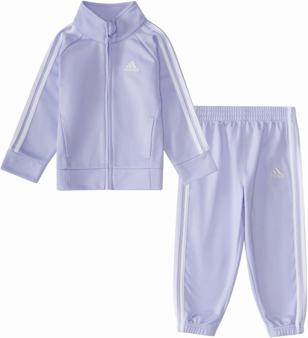 adidas Baby Girl's Zip Front Classic Tricot Jacket and Joggers Set
