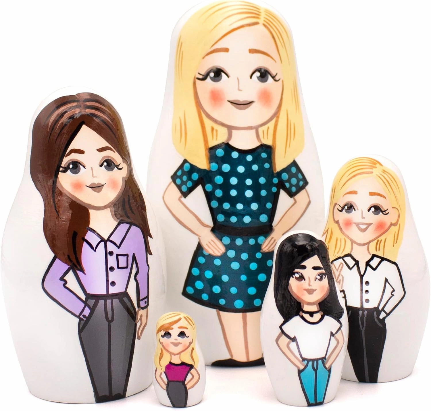 AEVVV Business Women Russian Nesting Dolls Set of 5 pcs - Russian Dolls for Home Office Decor - Boss Lady Gifts for Women - Office Gifts - Office Desk Decor