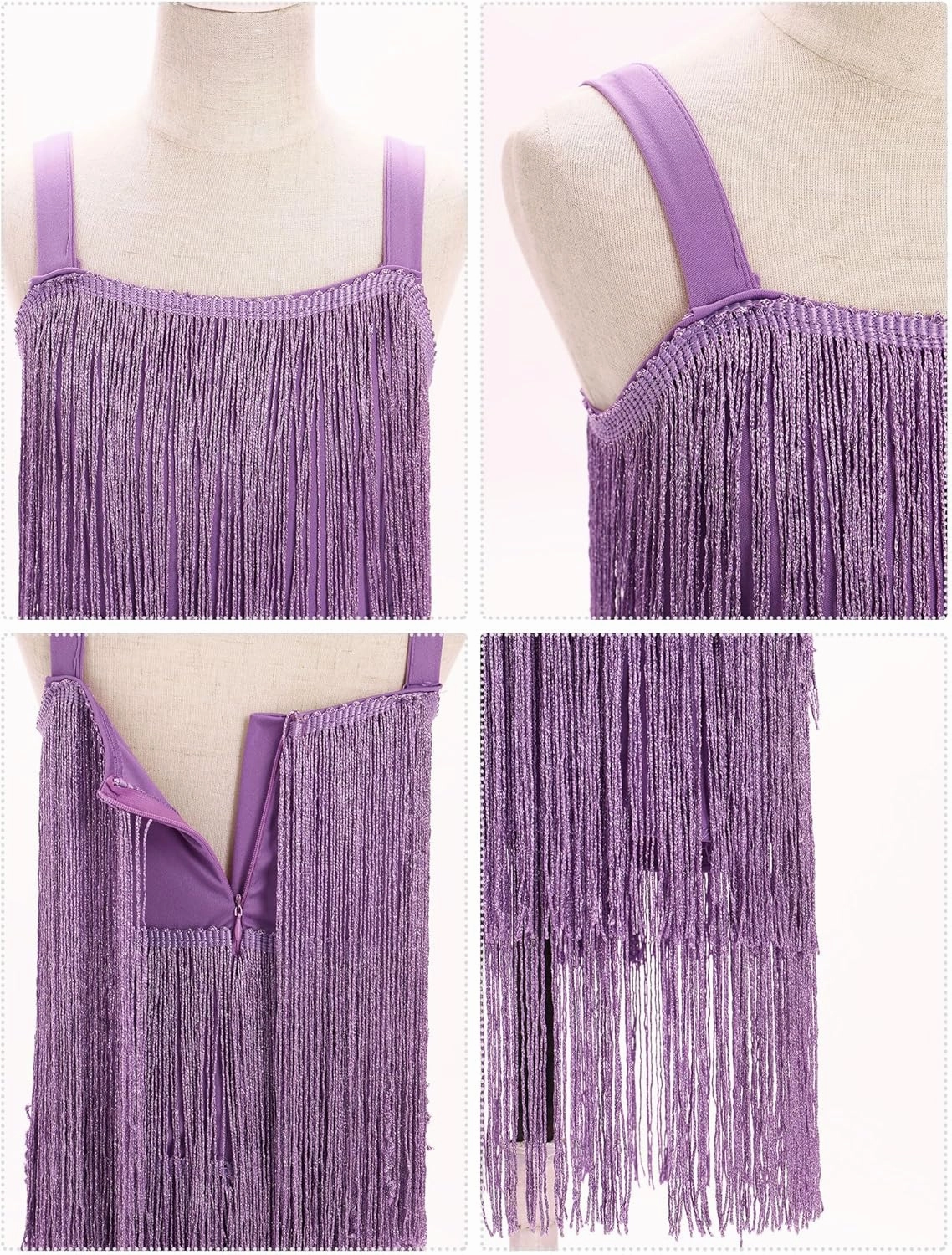 AFAVOM Toddler Girls Latin Dance Dress with Tassels, Fringe Cami, Salsa & Ballroom Style for Cha Cha & Rumba