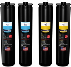 AFC™ Brand Model # AFC-KN-BY-2PK Water Filters, Compatible with Kinetico® K2 K5 & KRO Plus systems Filter Cartridge Set (Part # 9307A & 9309A) Blue/Yellow -Made in U.S.A. - 1 Year Pack
