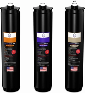 AFC™ Brand Model # AFC-KN-POI Water Filters, Compatible with Kinetico® K5 systems, Cartridge set (Part # 9461A, 9306B & 9428A) Purple/Orange/Ivory -Made in U.S.A. - 6 Month Pack