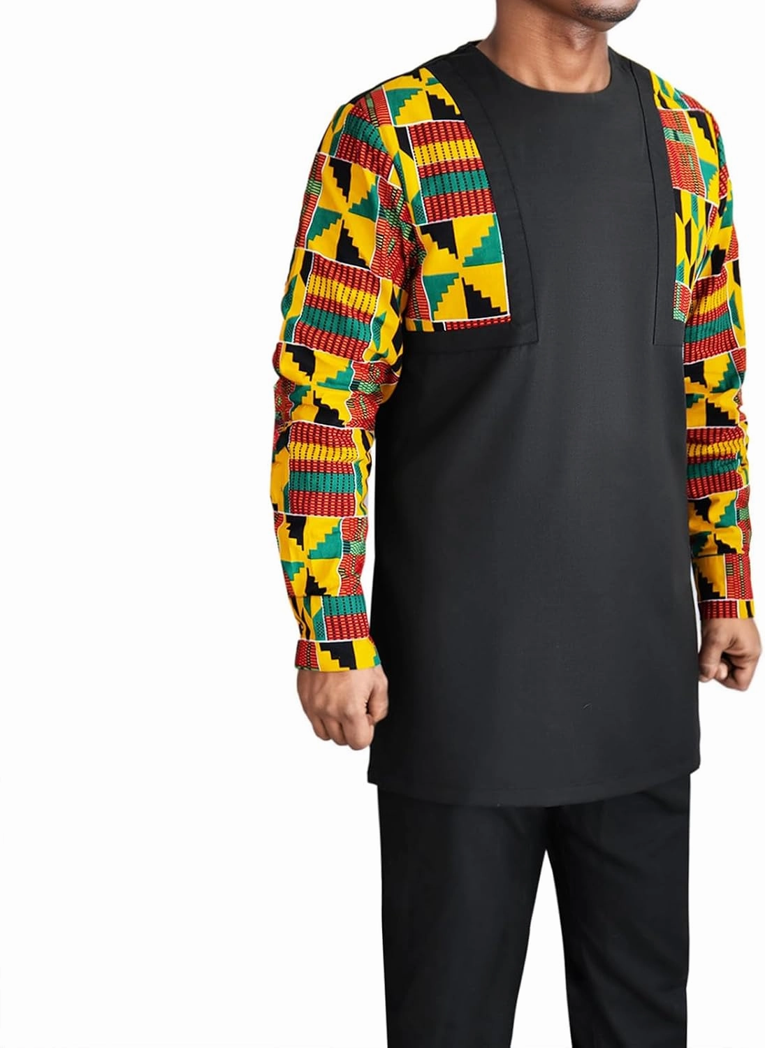 African Men‘s Party Suit Two Pieces Set Dashiki Shirt Pant Tracksuit Long Sleeve Outfit