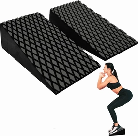AHA Lifestyles Squat Wedge Blocks - 2 Pack - Non Slip Professional Ramp for Elevated Squats, Stretching, Calf Raise - Pushup, Weightlifting, Yoga - For Men and Women