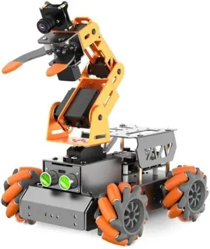 AI-Enhanced Smart Robot Car with Mecanum Wheels and Robotic Arm