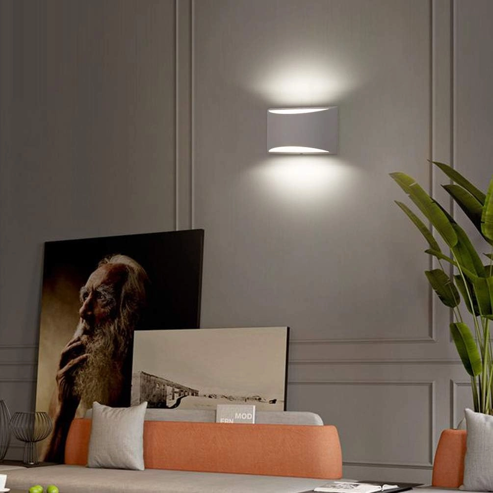 Aipsun Indoor Aluminum Modern LED Wall Sconce Hardwired Interior Wall Lights Set of 2 Up and Down Wall Mount Light for Living Room Bedroom Hallway Corridor Cool White 6000K(with G9 Bulbs)