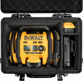 Air Compressor Hard Case Compatible with DEWALT 20V MAX Tire Inflator DCC020IB, Air Pump Storage Carrying Bag for DEWALT DCC020IB Tools, with Pocket for Battery Pack and Charging （ CASE ONLY)