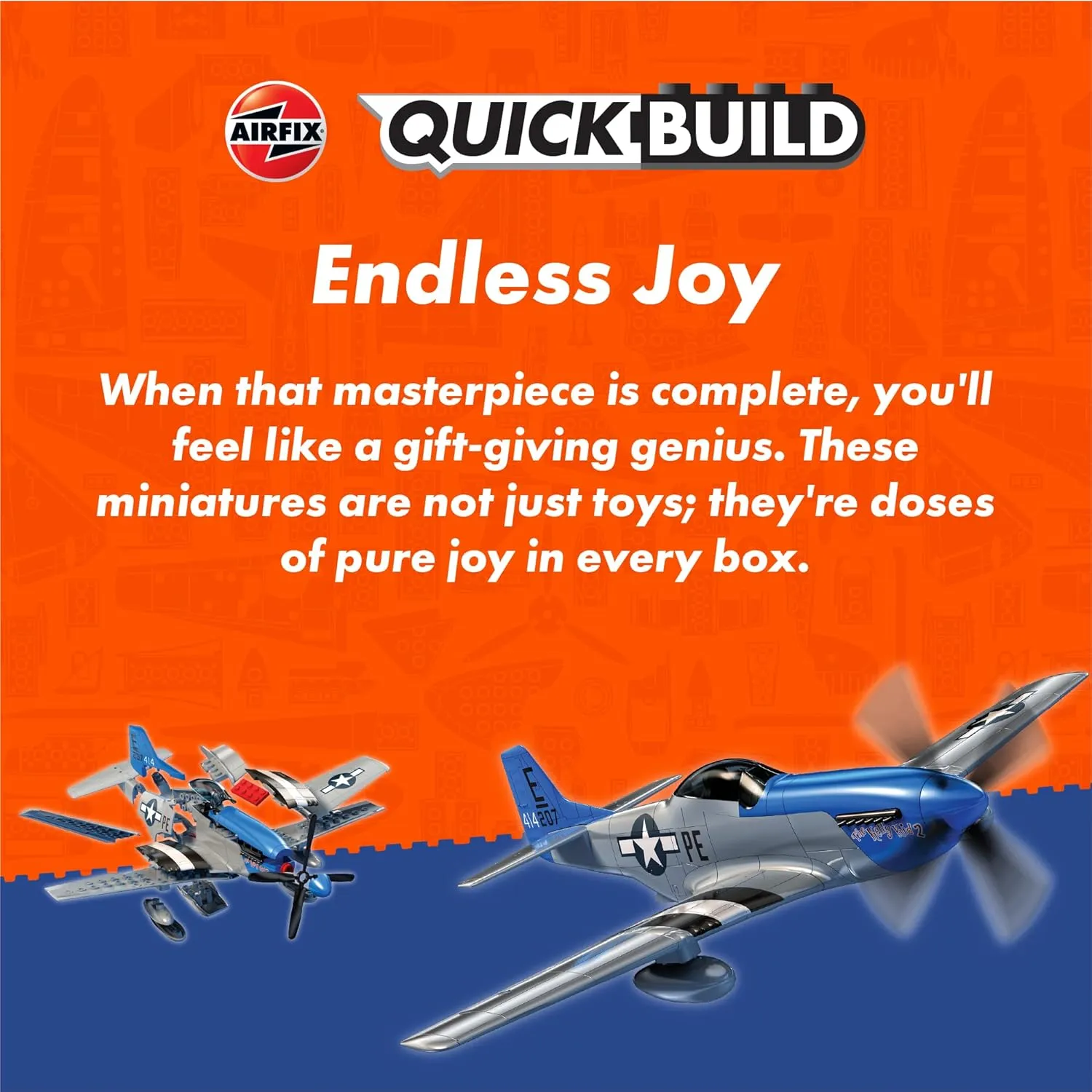 Airfix Quickbuild Plastic Model Kit - Ford Mustang GT 1968 - Easy Assembly Snap Together Model Car Kit, Classic Sports Car for Adults & Kids to Build, Building Toys Set, Red