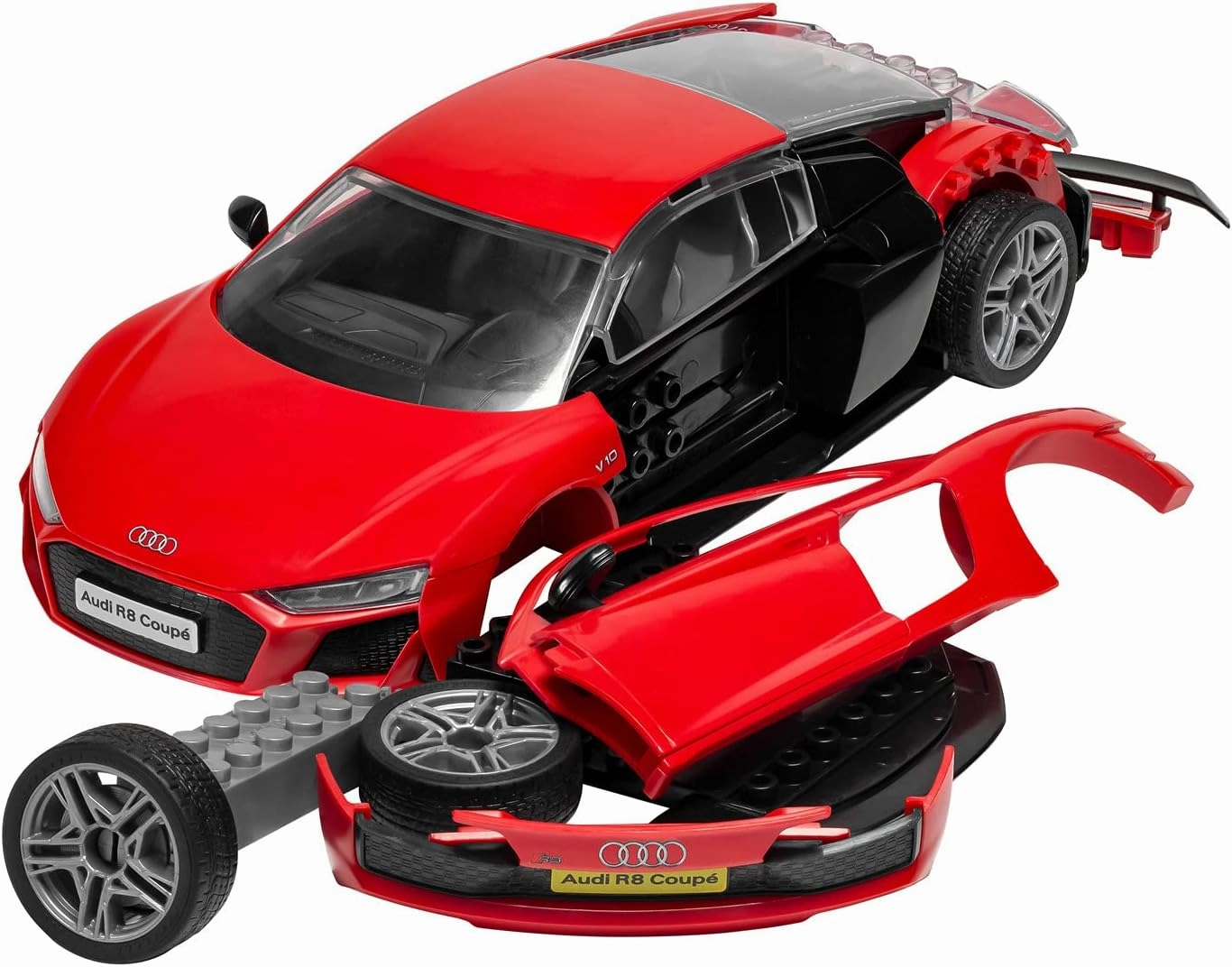 Airfix J6049 Quickbuild Plastic Model Car Kits - Audi R8 Coupe - Easy Assembly Snap Together Kit, Classic Car for Adults & Kids to Build, Model Vehicles, Building Toys Set