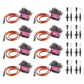 Alinan 8pcs MG90S Servo Micro Steering Gear 360 Degree Neutral Mark 9G Servo Motor Geared Micro Servo Motor 9G Smart Robot for Project Car Helicopter Airplane Boat