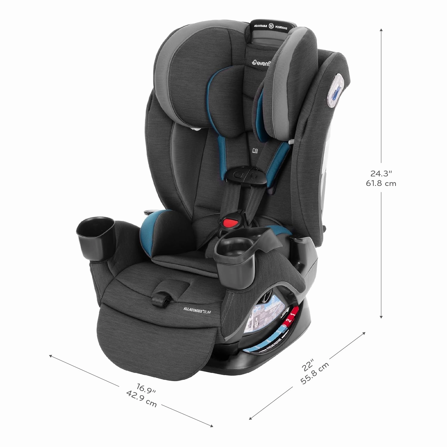 All4Stages Slim  4-in-1 Convertible Car Seat (Baker Gray)