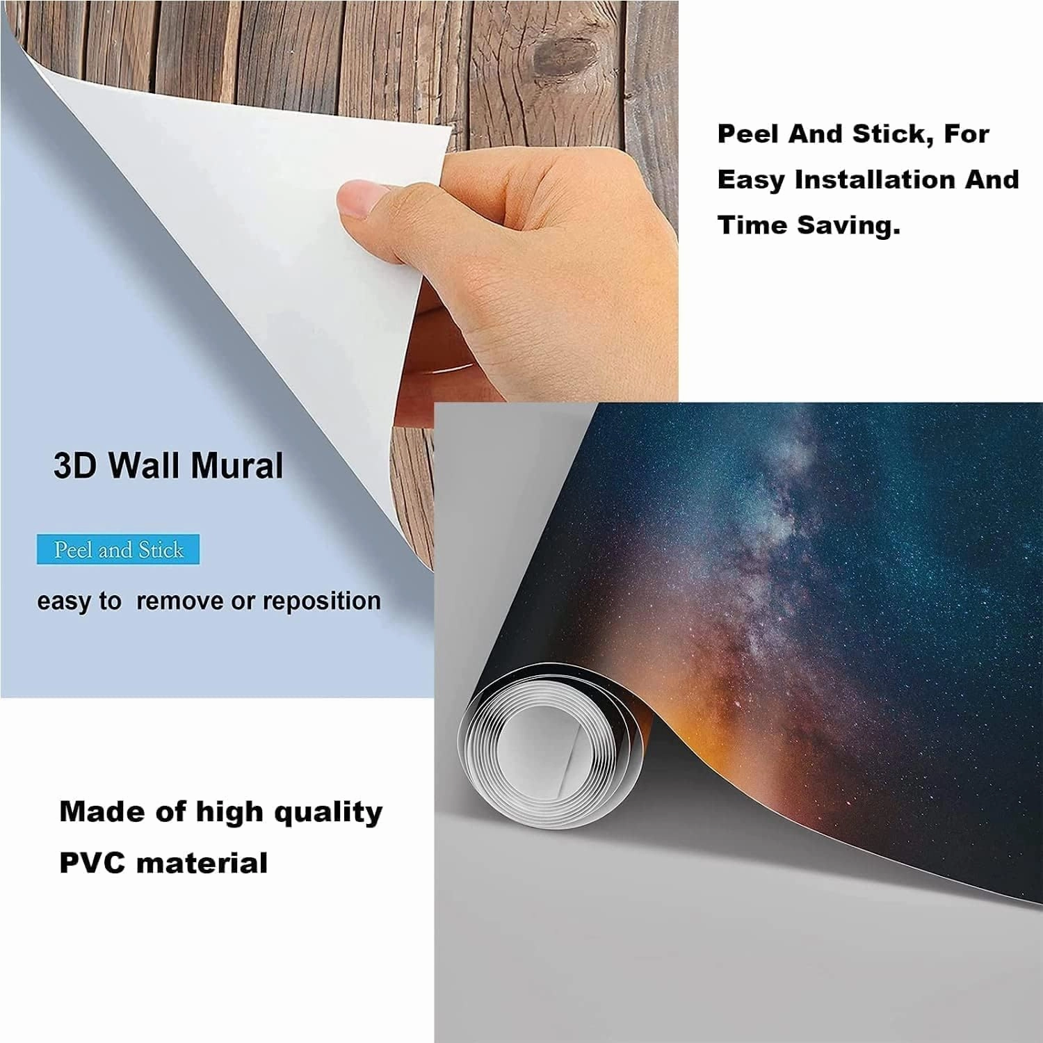 Alpine Grassland Wall Mural, Natural Scenery 3D Large Wallpaper Peel and Stick Self-Adhesive Removable Wall Decor Stickers,for Living Room Bedroom TV Sofa Background,59" W x39.4 H