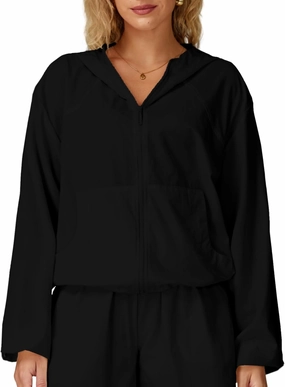 altiland Lightweight Workout Jacket for Women, Cropped Athletic Gym Running Hoodie, UV Protection Half Zip Pullover UPF 50 