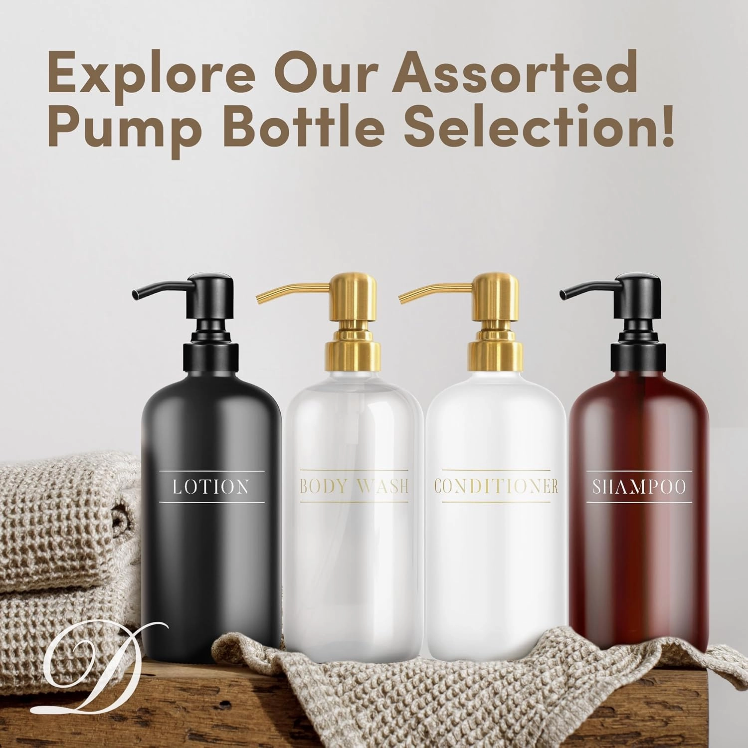 Amber Plastic Bottle | Refillable Wall Mount Liquid Soap Dispenser | 16 oz Hand Soap and Lotion for Every Bathroom | 2 Bottles