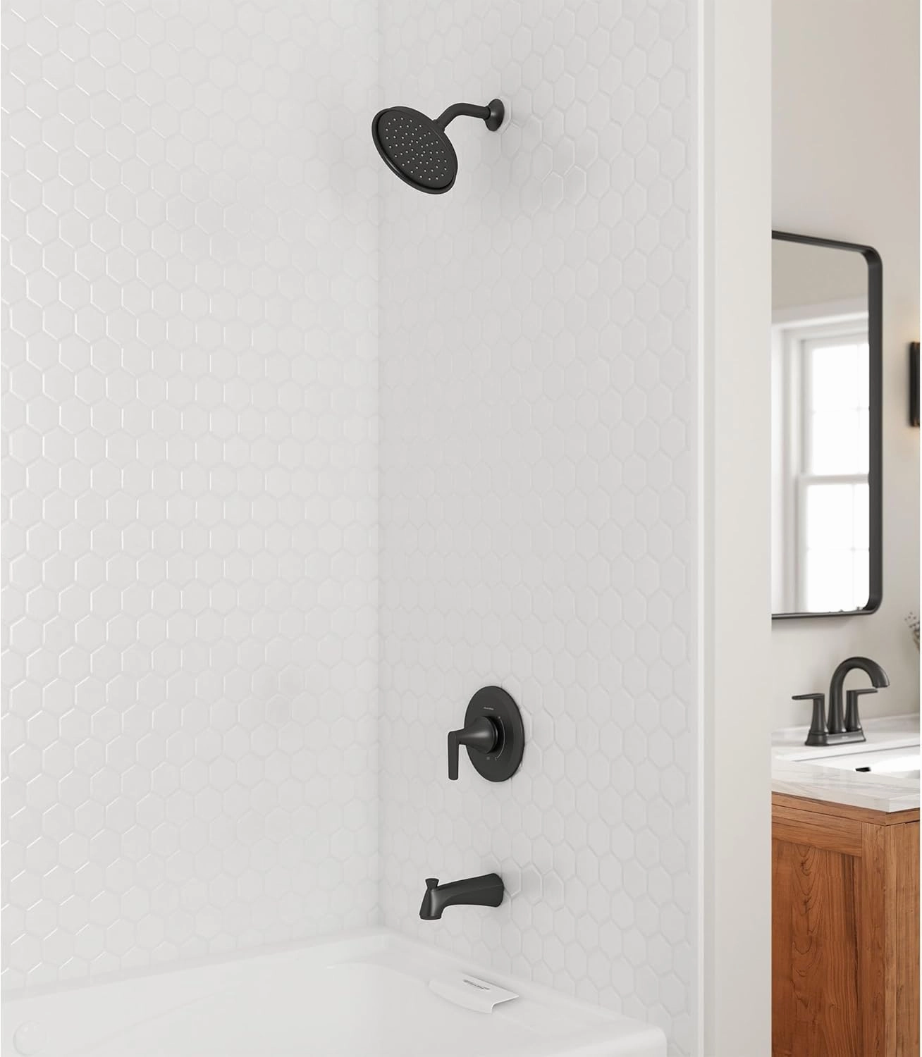 American Standard 7429508.243 Becklow Tub and Shower Trim Kit with Valve, 1.8 GPM, Matte Black